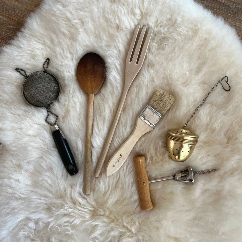 Vintage Rustic Wooden Utensils Kitchen‎ Bundle